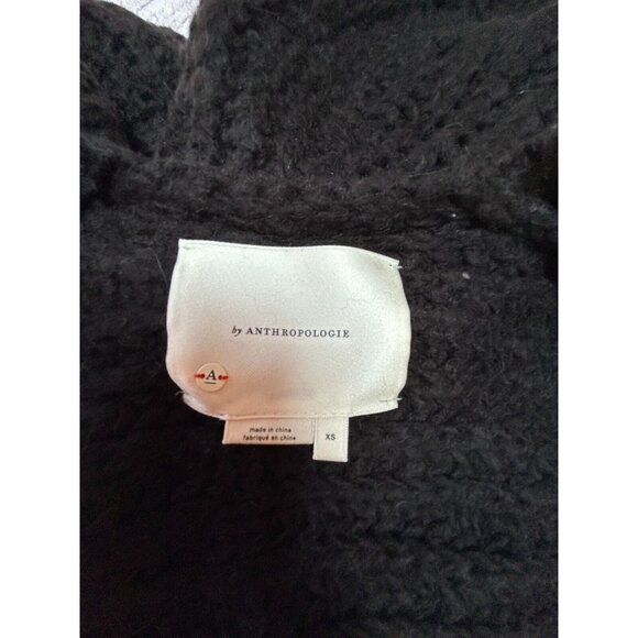 New Anthropologie Rae Cropped Cardigan XS Wool Alpaca Knit Bolero Black $130 - Picture 5 of 9